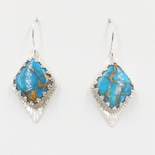 DKC-1183 Earrings, Mohave Copper Turquoise $90 at Hunter Wolff Gallery